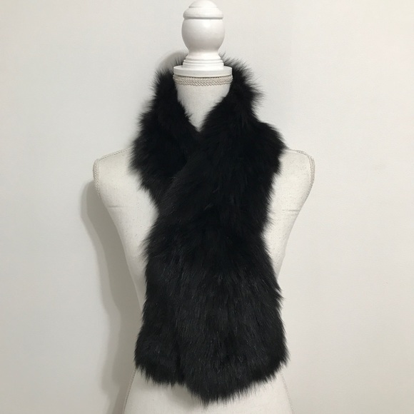 Annabelle New York Fur Scarf, Black - Picture 1 of 9